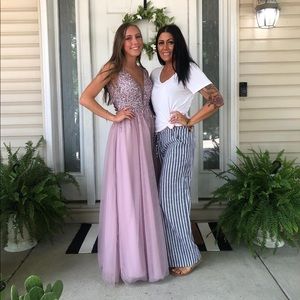 Beaded top, tulle bottom Prom Dress
